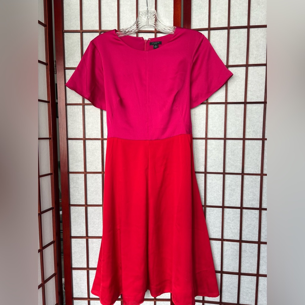 Ann Taylor two tone pink and red dress